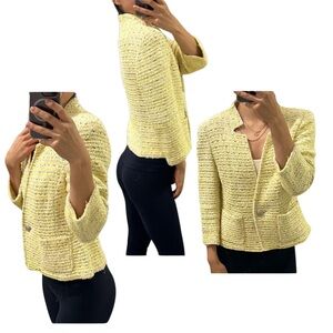 St. John Yellow Tweed Jacket - cropped
